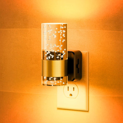 Night Light 1-Pack Modern Plug In Wall Light Dimmable Amber Night Light With Auto Light Sensor Wall Sconce-Style Design For Bathroom Bedroom Hallway