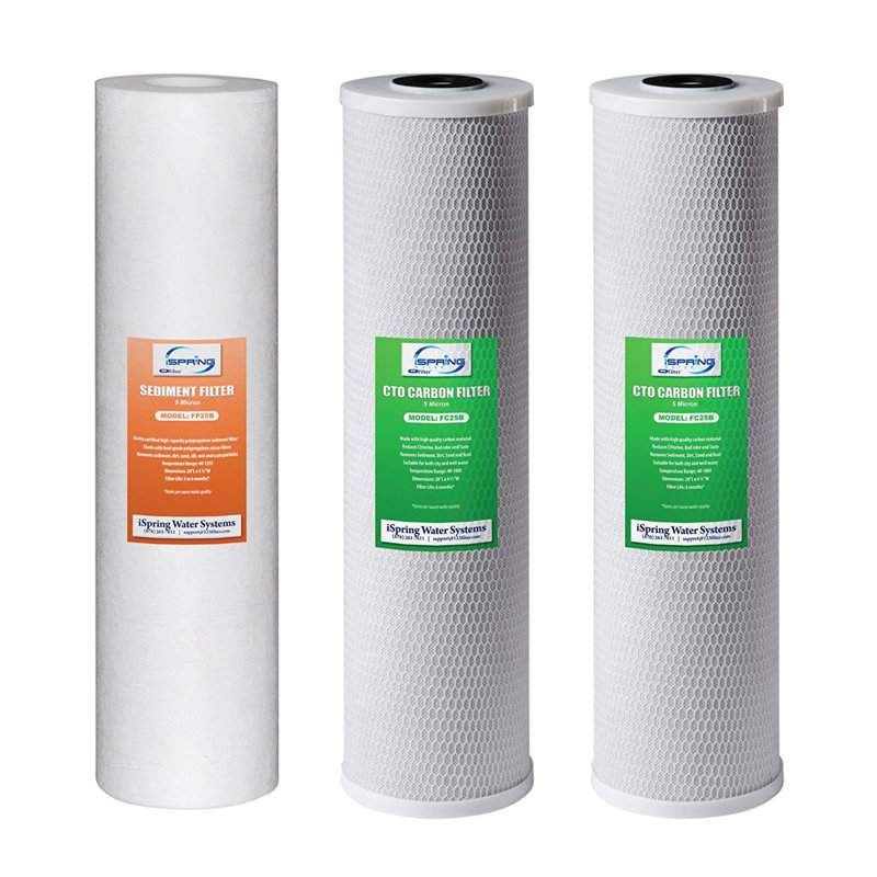 iSpring 4.5" x 20" Whole House Sediment and Carbon Block Filter Set