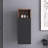 32 In. Black & Walnut Wall-Mounted Bathroom Floating Side Cabinet