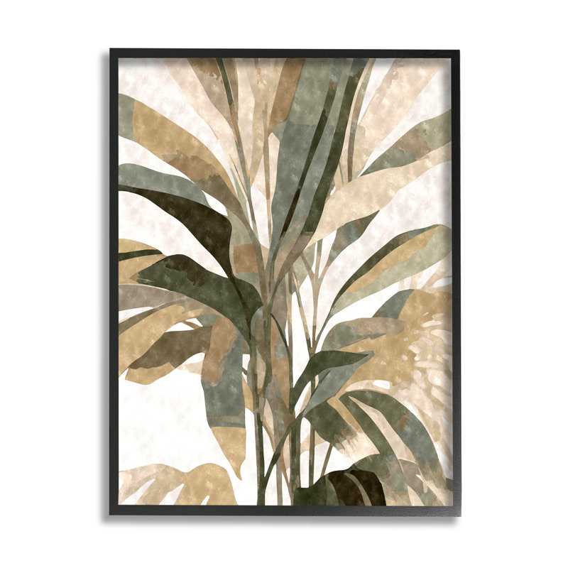 Reproduction de plante de palmier boho encadrée sur toile par Az Ziwei Li, Giclée encadrée noir minuit