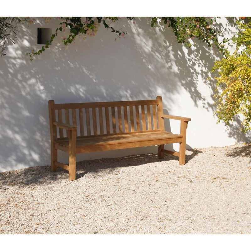 London Outdoor Teak Bench, 35" H x 75" W x 25" D