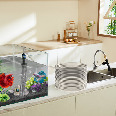 Tucker Murphy Pet™ Aquarium Vacuum Gravel Cleaner, 50 ft PVC Hose Fish Tank Vacuum Gravel Cleaner