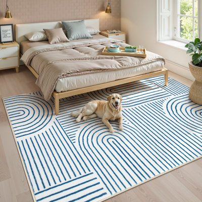  Tapis de chambre à coucher moelleux abstrait antidérapant pour salon