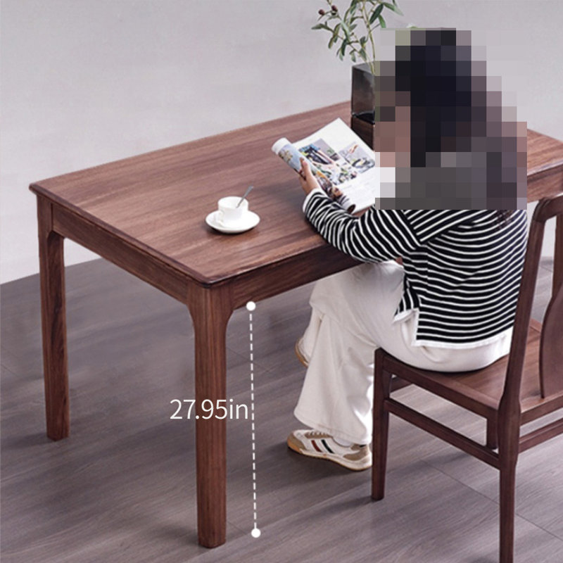 Grande table de salle à manger en bois massif naturel, H 30,70 po x L 55,11 po x l 31,49 po