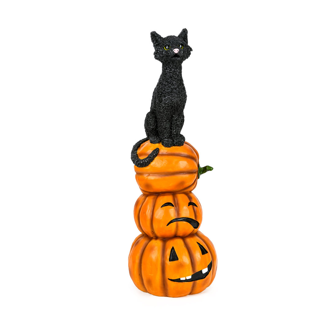 Halloween Black Cat and Pumpkins Stack The Holiday Aisle®
