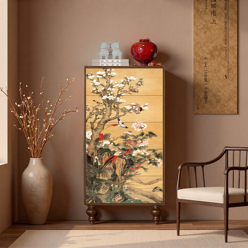 Armoire polyvalente à cinq tiroirs en pin