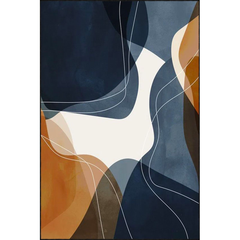 Striped Themed Patterned Woven Base Machine Washable Rug, Rectangle 4'7" x 6'7" Rug Pad Included
