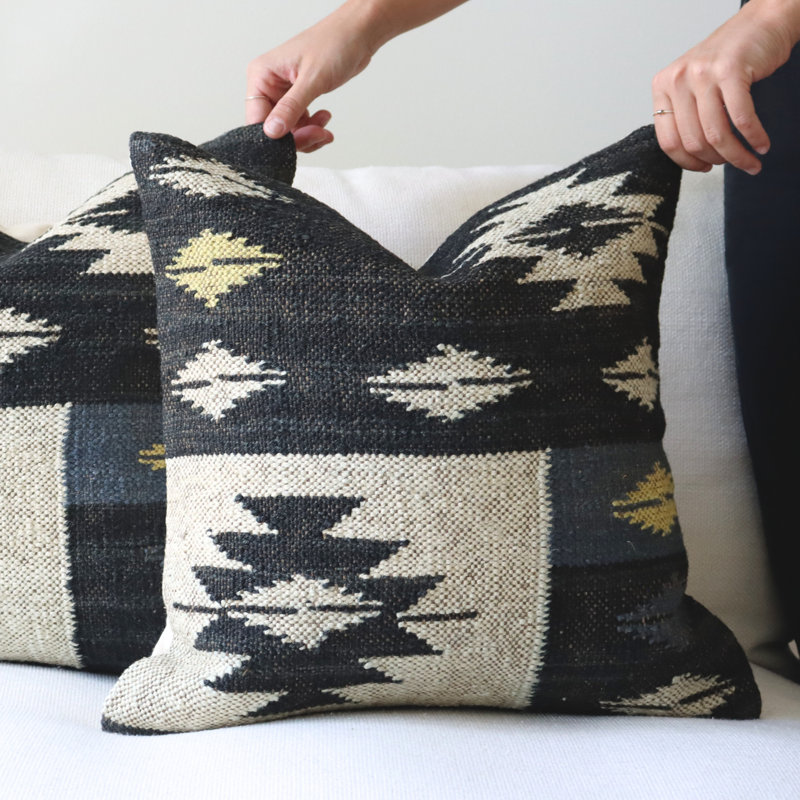 Kilim Jute & Wool, Black Abstract