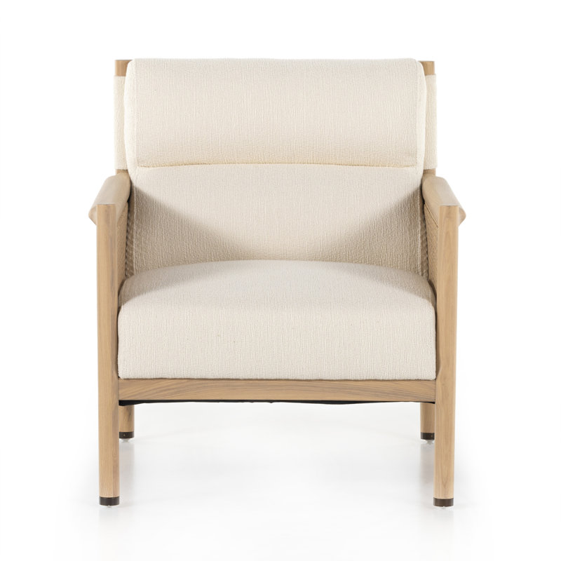 Kempsey Armchair, White Polyester Blend