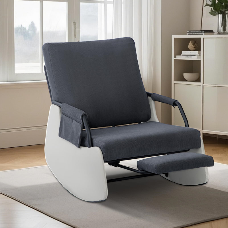 Reclining Outdoor Lounge Chair, Gray, Gray