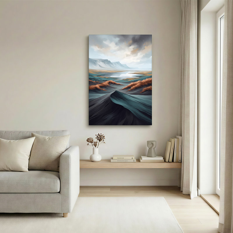 Art mural sur toile Misty Mountains and River, 18"H x 12"W