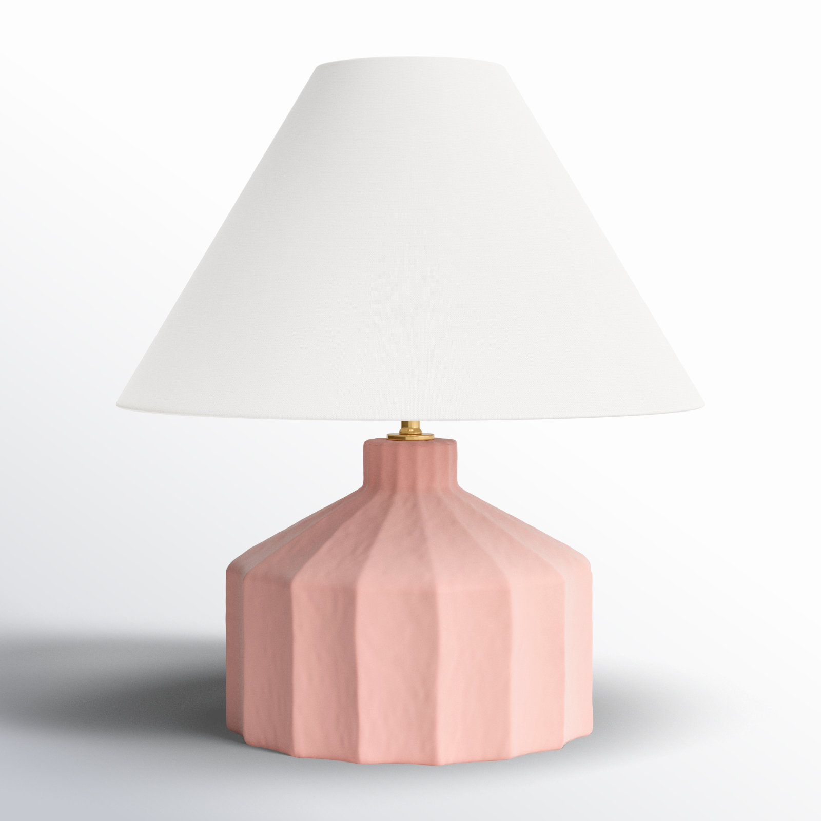 Leesa Ceramic Table Lamp, Dusty Rose, 16.5" H x 15" W x 15" D