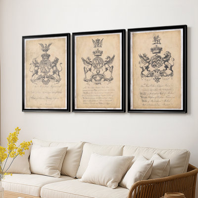 Peerage of England II  -Custom Framed  Wrapped Gallery Canvas - 3 Pieces