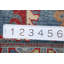 Tapis oriental ivoire et bleu Kazak 7 x 10