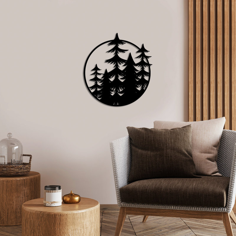 Elegant Black Metal Wall Decor, 27.6 x 25.6 inches | 100% Metal Construction, Thickness: 0.06 inches | Easy Wall Mount with Back Hook | Stylish Decorative Accessory for Home and Office, Durable & Modern Design