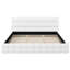 Très grand lit plateforme tapissier, blanc-861922333