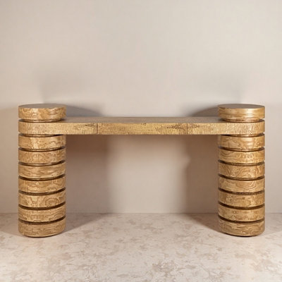 Mid-Century Modern Solid Wood Entryway Console