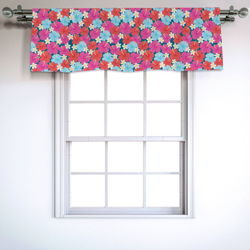Sateen Floral Ruffled Window Valance