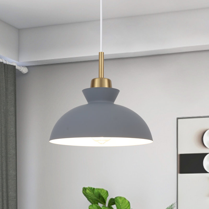 Luminaire suspendu simple à 1 lumière Gibran, gris