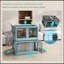 3 bacs de rangement empilables avec couvercles, roues, pliables, 18 gal, bleu-1822374362