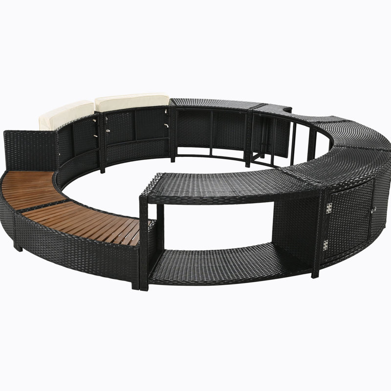 112.2'' Wicker Outdoor Patio Sectional Set