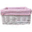 White Wicker Storage Basket with Lining - 24x18x12cm-480248334