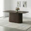 63" Modern Large Dining Table With Vertical Striped Base, Rectangle Kitchen Dinner Table For Dining Room-441881062