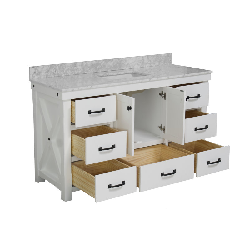 Ensemble de meuble-lavabo simple 60 po Galvan, Blanc