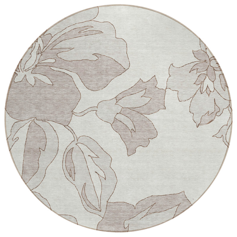  Tapis d'extérieur antidérapant Malchow, Rond 8 pi