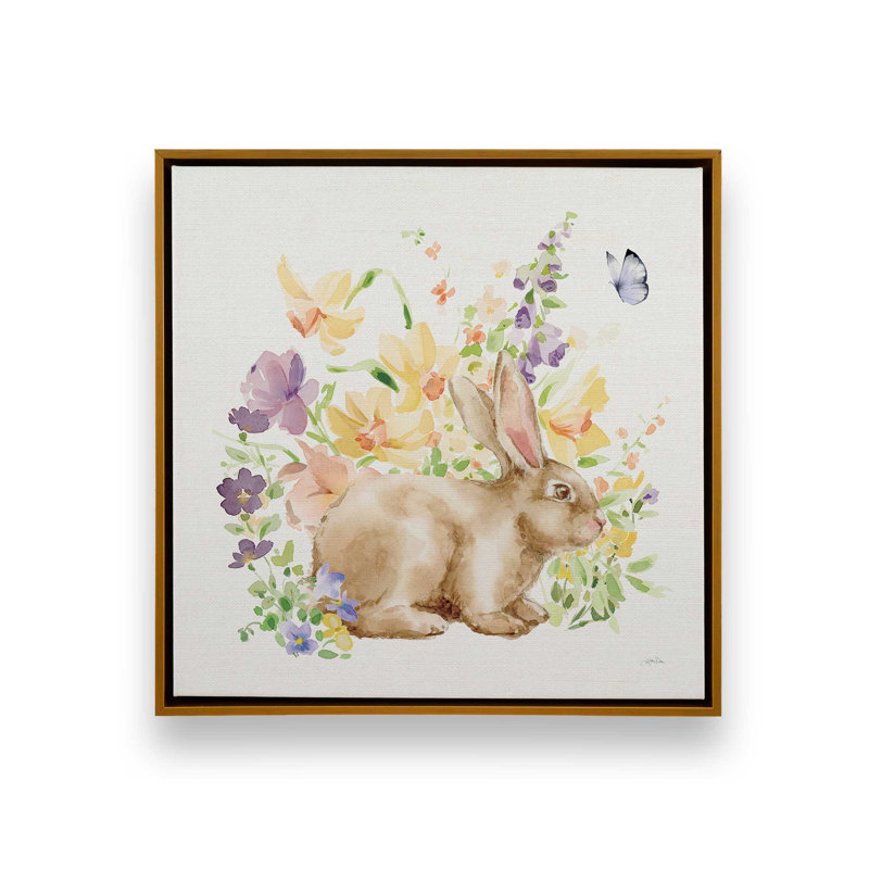 «Spring Celebration III» par Katrina Pete, reproduction d'art sur toile, H 30 po x l 30 po, Floater Frame, Doré