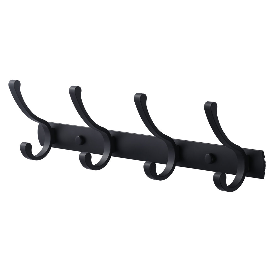 Gabrieluta Aluminum Wall 4 - Hook Wall Mounted Coat Rack Rebrilliant