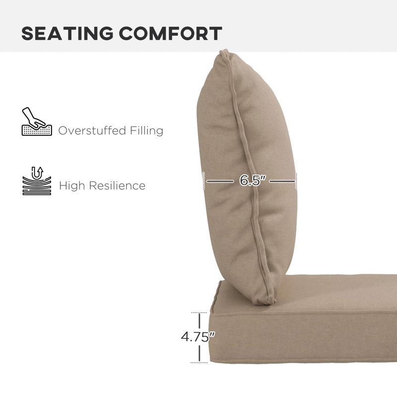 Outdoor 4.75'' Seat / Back Cushion, Beige