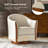 Pocono 29"W Transitional Genuine Leather Swivel Barrel Chair With Solid Wood Base-5860113