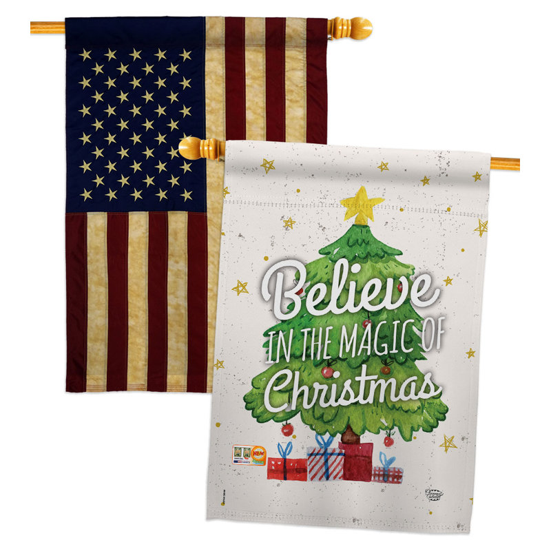Drapeau de maison 40 po x 28 po Magic of Christmas