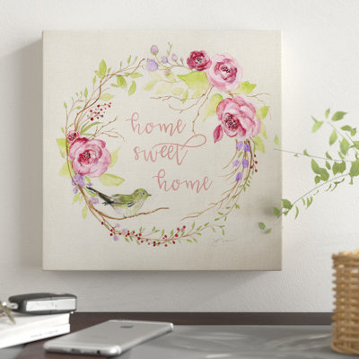 « spring home », art textuel sur toile tendue