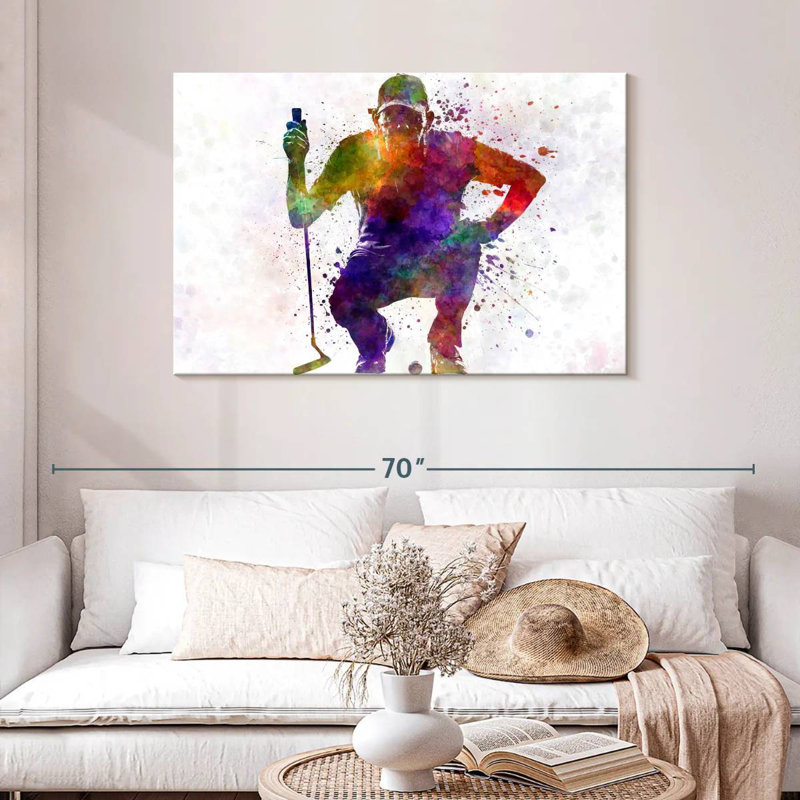 Sireci Golfer Crouching Silhouette I, 30" H x 45" W