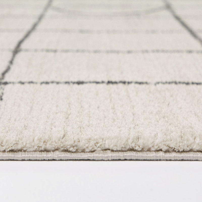 Tapis crème / gris anthracite moderne Melaneus, 7 pi 10 po x 10 pi