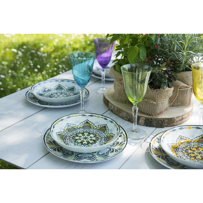 Roma 18 Piece Porcelain China Dinnerware Set - Service for 6