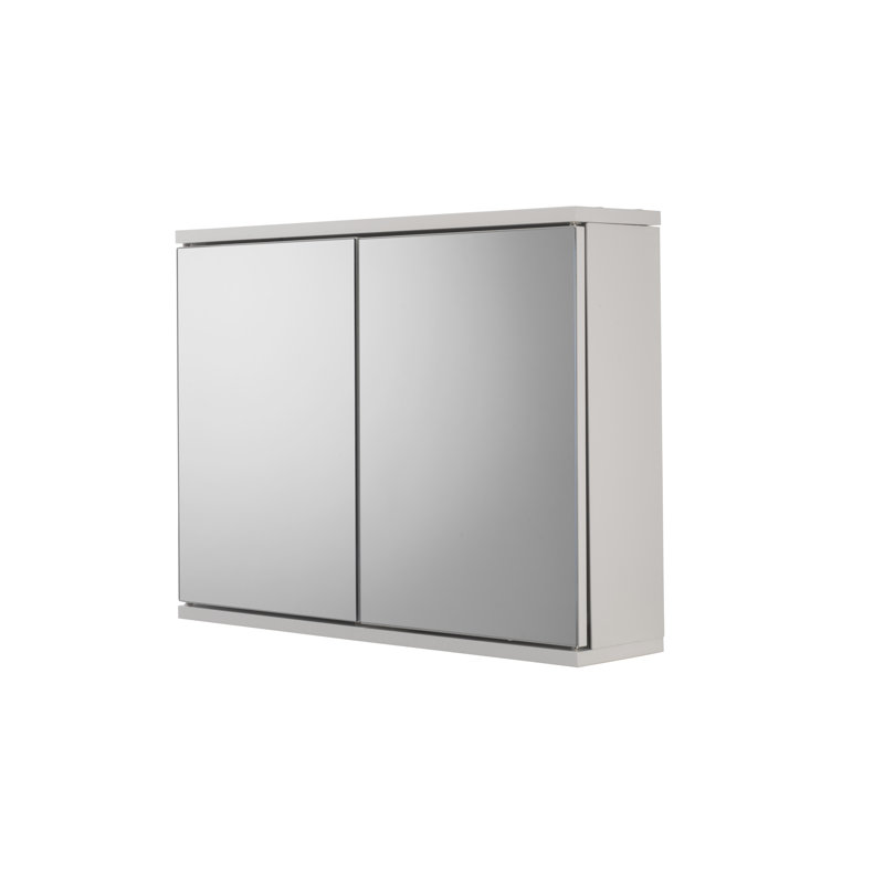 Simplicity 60 x 45cm Compact Bathroom Mirror Cabinet (White)