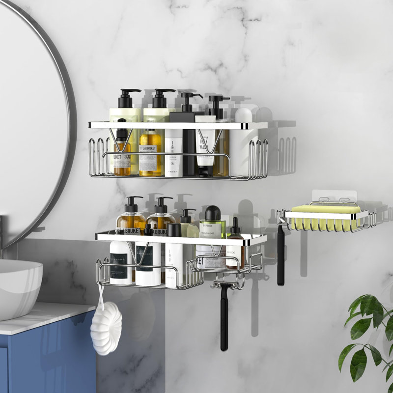 Wiltshire Wall Shower Caddy, Silver