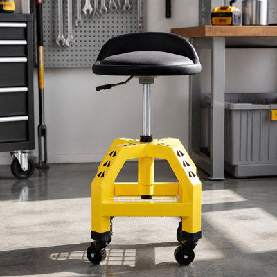 Pneumatic  Degree Swivel Stool, Mechanics Rolling Creeper Seat, Heavy Duty Rolling Mechanics Stool, Shop Stool