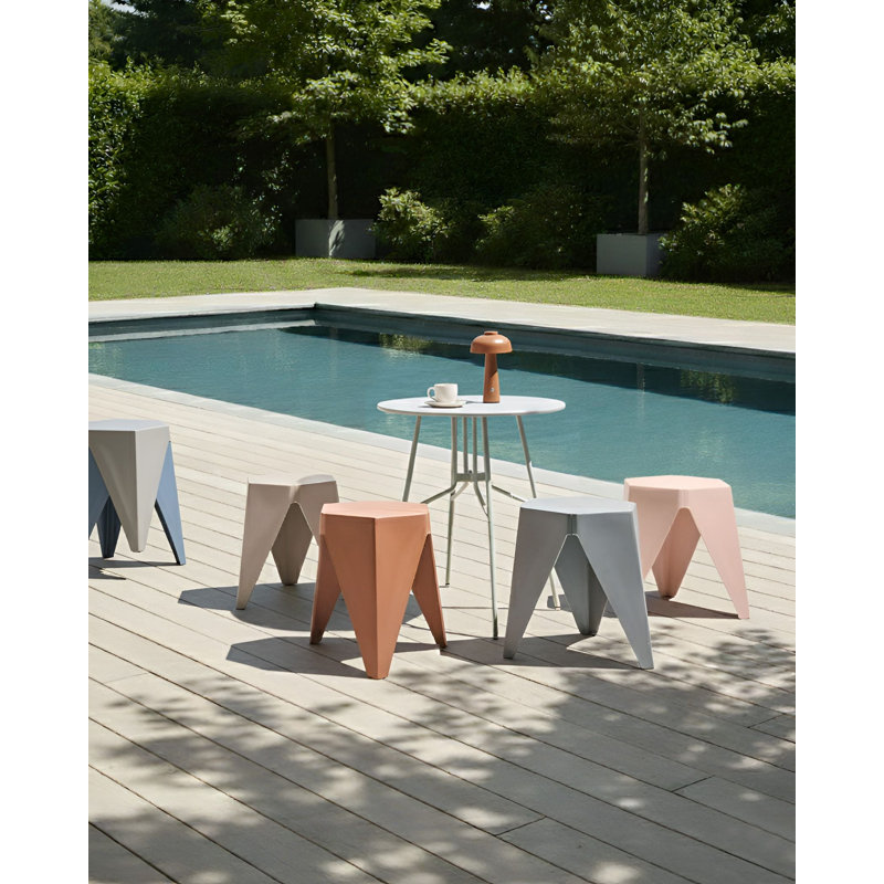 Accent Stool, Grey/Brown/Red/Pink