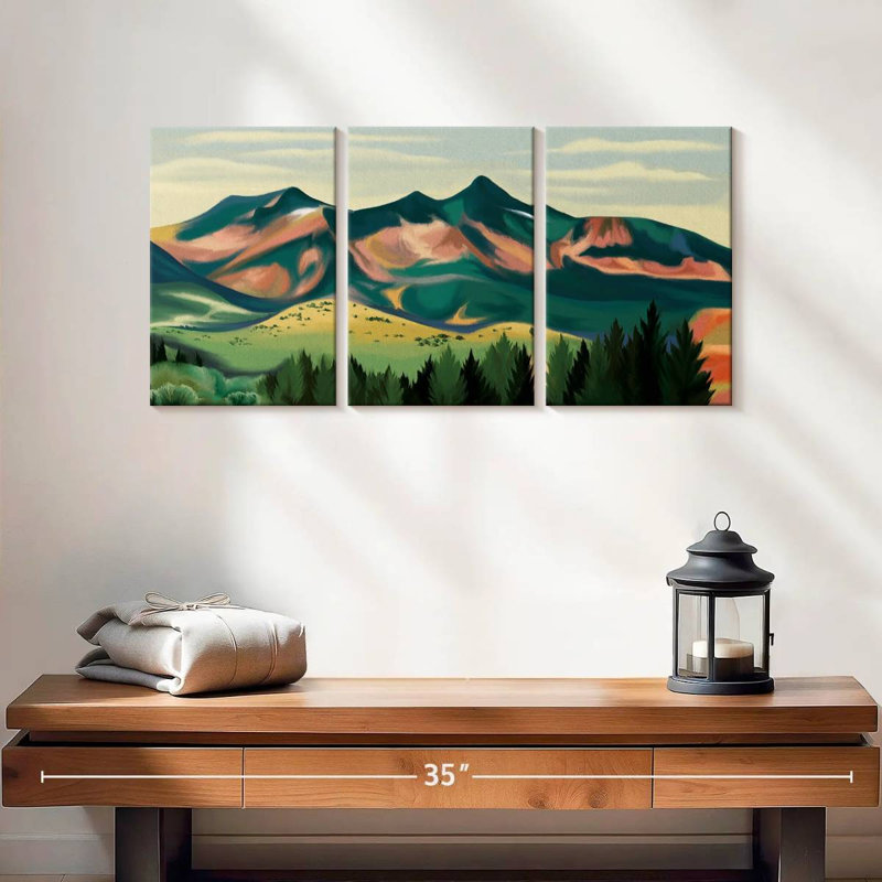 " Mountain " 3 Piece Art Set, 12" H x 26" W x 1" D