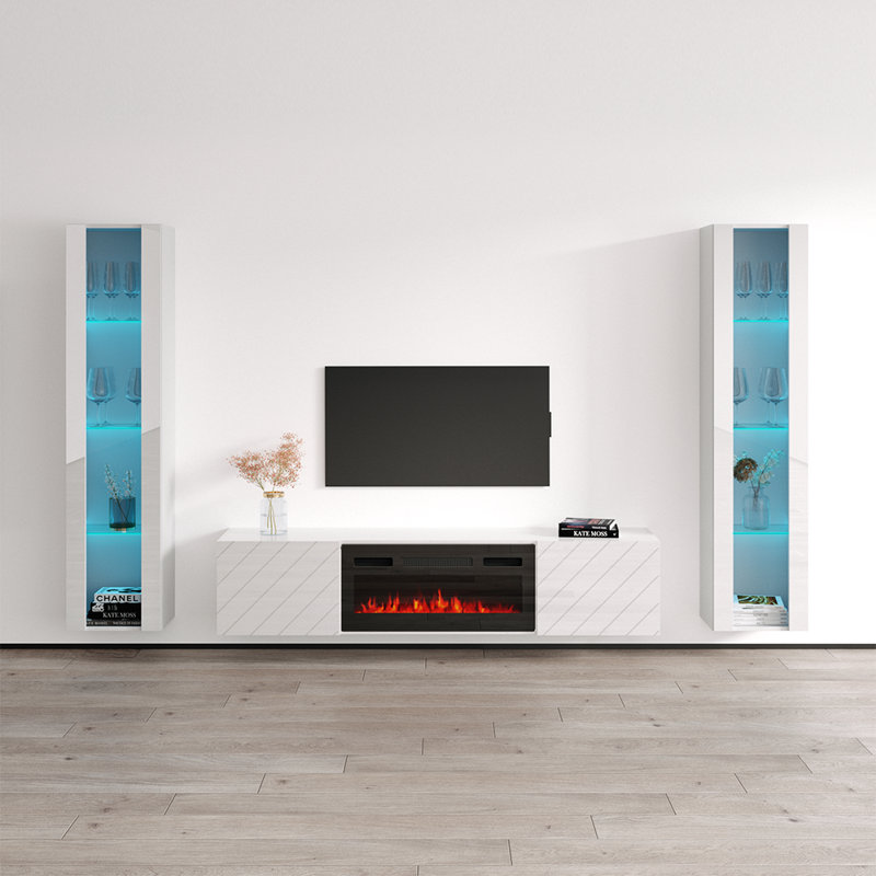 Meuble audio-vidéo Luxe FL-FL 103,6 po Luxe, Blanc