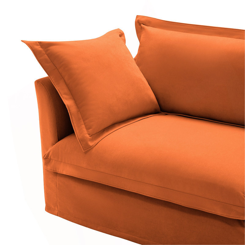 Fauteuil à housse avec 1 grand coussin de dossier et 2 grands coussins décoratifs, 1 siège profond et 1 canapé confortable