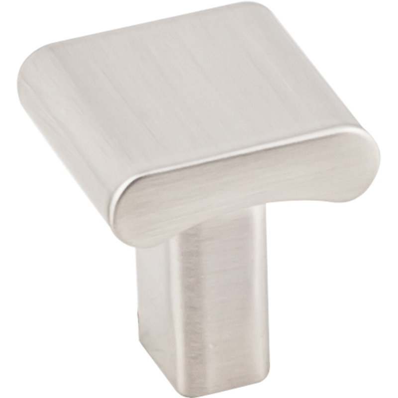 1" Length Square Knob, Satin Nickel