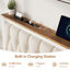 Structure de lit plateforme tapissier avec tiroirs de rangement au pied de lit et station de charge USB-611429111