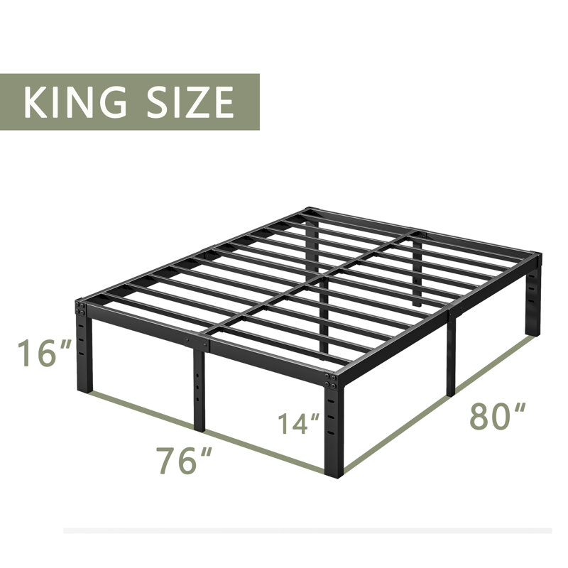 Kyriel 16'' Metal Platform Bed Frame, King