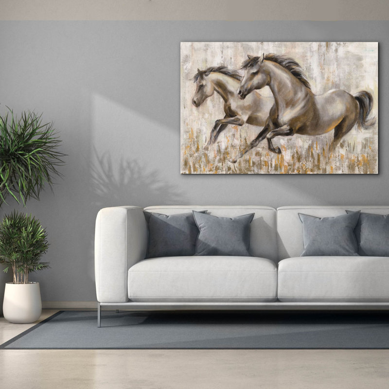«Epic Graffiti» «Horses» par Silvia Vassileva, art mural sur toile, 60 po x 40 po, H 40 po x l 60 po