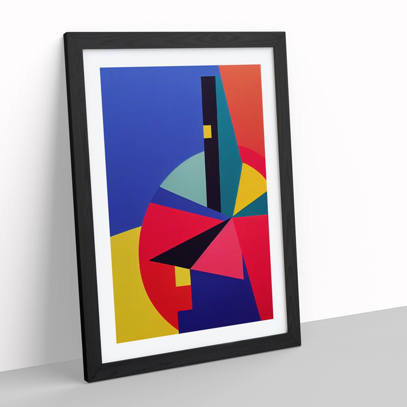 Colourful Abstract - Single Picture Frame Print, 64cm H x 46cm W x 2cm D, Black